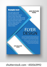 Blue flyer template for business, education, presentation, website, magazine cover. Brochure design. Eps 10