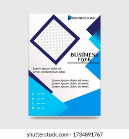 Diseño de plantilla de volante azul. Volante Empresarial Corporativo, Folleto, Informe Anual, Catálogo, Maqueta Revista. Concepto creativo moderno de volante brillante con formas cuadradas