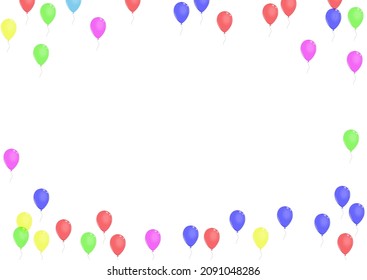 Vector blanco de fondo volador azul. Surprise Wedding Set. Luz Rosa. Baluón verde. Marco brillante de globo.