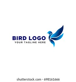 blue flying bird logo