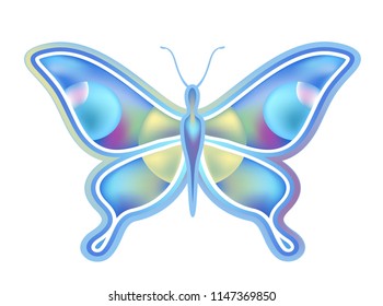 blue flying butterfly