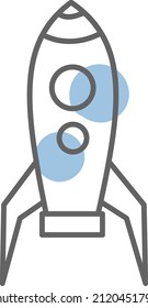 Blue flying ship, illustration, vector on a white background.