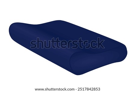 Blue  foam pillow. vector illustration