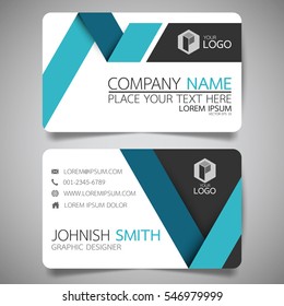 Blue fold modern creative business card and name card,horizontal simple clean template vector design, layout in rectangle size.