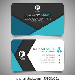 Blue fold modern creative business card and name card,horizontal simple clean template vector design, layout in rectangle size.