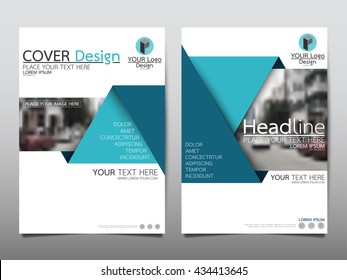 Blue fold technology annual report brochure flyer design template vector, Leaflet cover presentation abstract geometric background, layout in A4 size