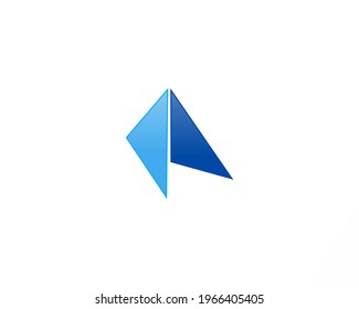 Blue fold vector logo design concept