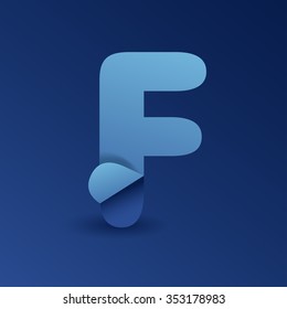 Blue Folded Font Set : Vector Illustration