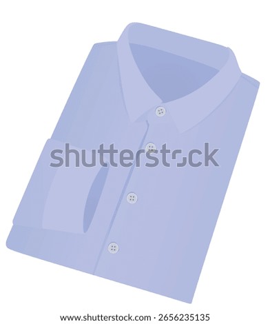 Blue folded men shirt. vector illustration	
