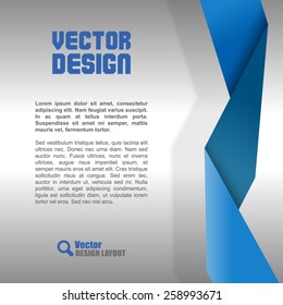 Blue folded paper as page layout or design elements.