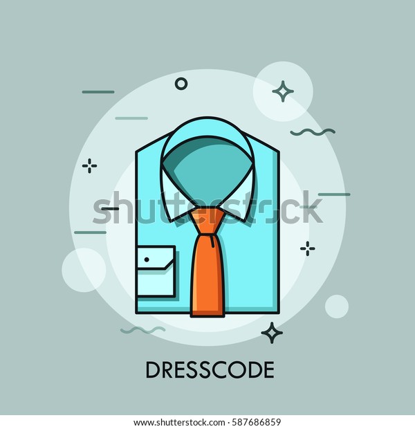 Blue Folded Shirt Tie Business Clothing Stock Vector Royalty Free