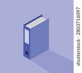 blue folder with documents vector illustration