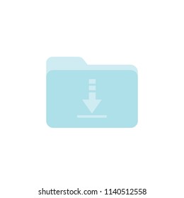 Blue folder for downloads icon