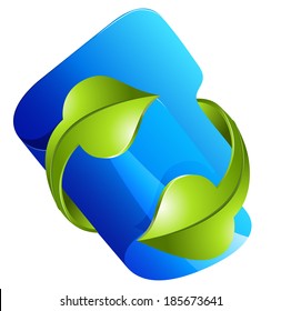 blue folder with eco arrow