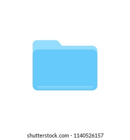 Blue folder flat vector icon isolated on a white background.