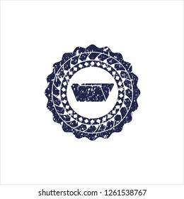 Blue folder icon inside grunge stamp