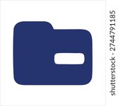 Blue Folder Icon on White Background – Simple Flat File Storage Symbol Illustration