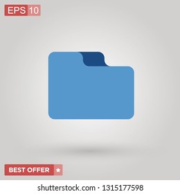 Blue folder Icon sign symbol in trendy flat style isolated on grey background. For your corporate web site design, app, logo, UI. EPS 10  