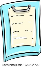 Blue folder for sketch, illustration, vector on white background