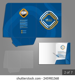 Blue Folder Template Design Corporate Identity Stock Vector (Royalty ...