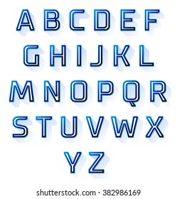 blue font design set