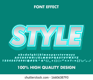 Blue font effect and text effect for softball team title, basketball team title, television, headline and sticker. full set alphabet, number and symbol. premium vector