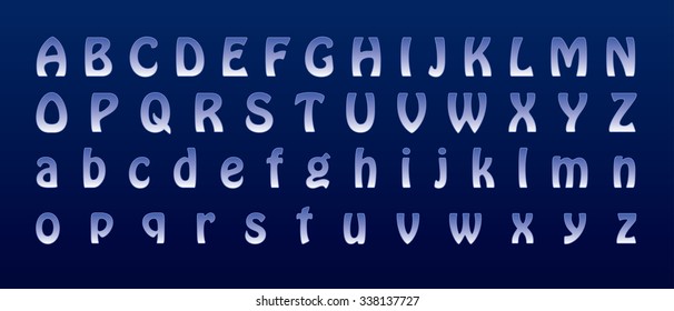 Blue font vector illustration.