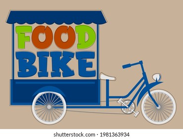 blue food bike logo with white wheels