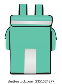 Blue food delivery bag. vector