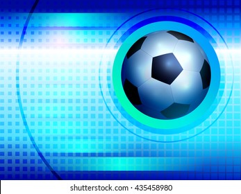 Blue football blank to display information with a soccer ball
