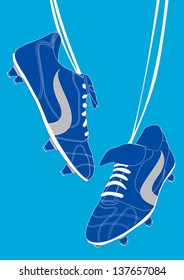 Blue football shoes