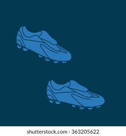 Blue  Football shoes - vector illustration