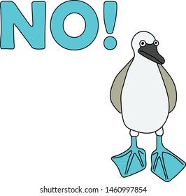 Blue footed booby vector illustration background