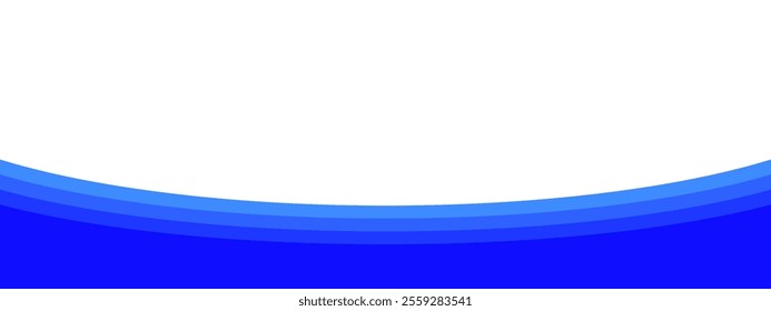 Blue footer separator, modern divider shape vector illustration