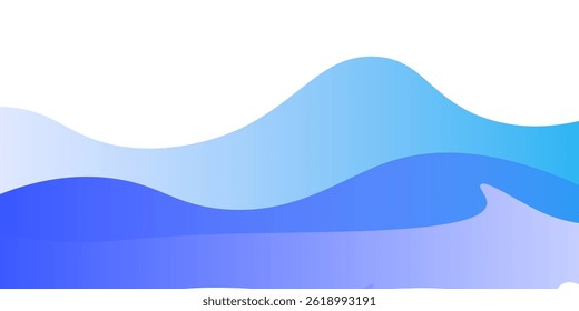 Blue footer separator, modern divider shape vector illustration