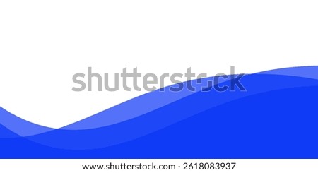 Blue footer separator, modern divider shape vector illustration