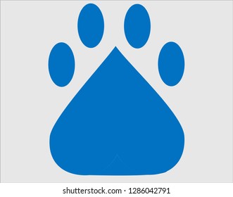 blue footprint on gray background