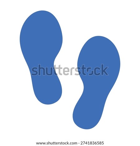 Blue footprints mark social distancing floor guide