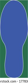 Blue Footprints wait here floor sign