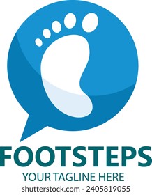 Blue footstep logo for business and personal use