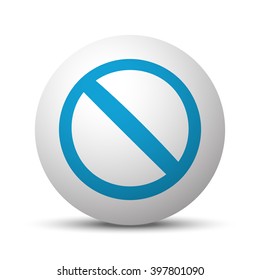 Blue Forbidden icon on sphere on white background