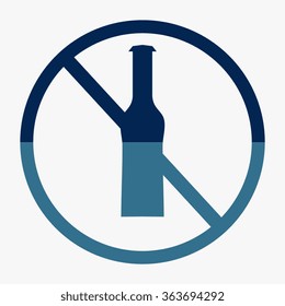 Blue Forbidden sign, isolated. Vector illustration 