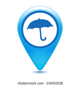 blue forecast pointer icon on a white background