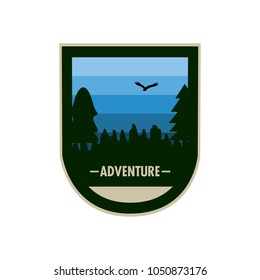 Blue Forest Concave Shield Adventure Badge Design