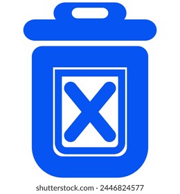 Blue forever delete icon, trash icon, vector illustration.