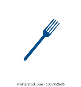 Blue fork flat icon isolated on white backgroud. Vector illustration.