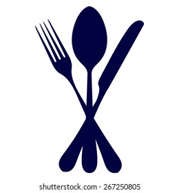 Blue fork spoon knife