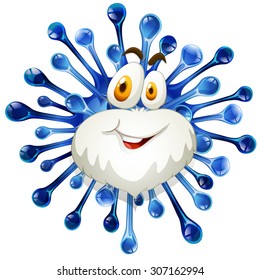 Forma azul con ilustración de la cara de barba