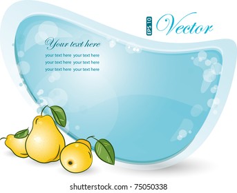 Blue form with pear, eps-10