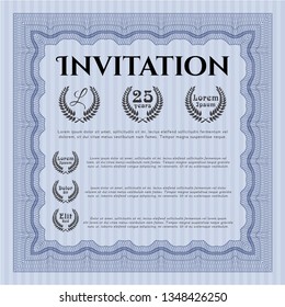 Blue Formal invitation. Detailed. With background. Nice design. 